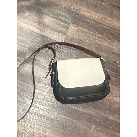 Fossil Harper Crossbody Black/Cream Leather/ Vintage - Picture 1 of 4